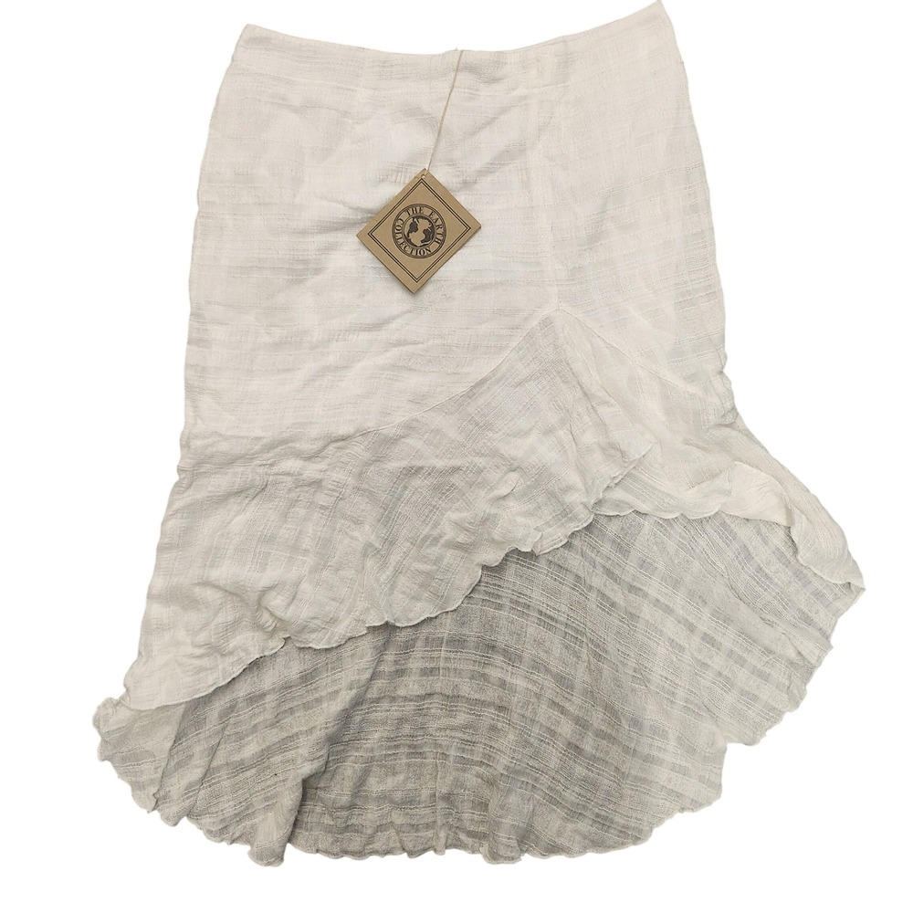 The Earth Collection XL (Fits large)White 100%Cotton‎ Whimsy Ruffle Hem Skirt